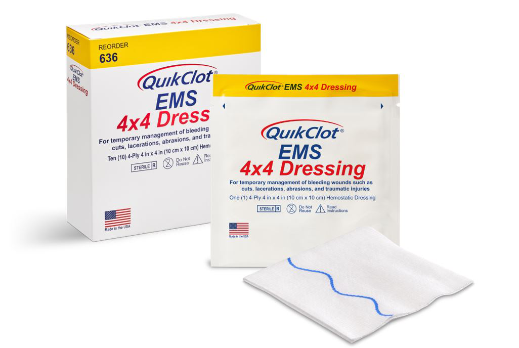 QuikClot® EMS 4x4 Dressing, Box of 10 image 0